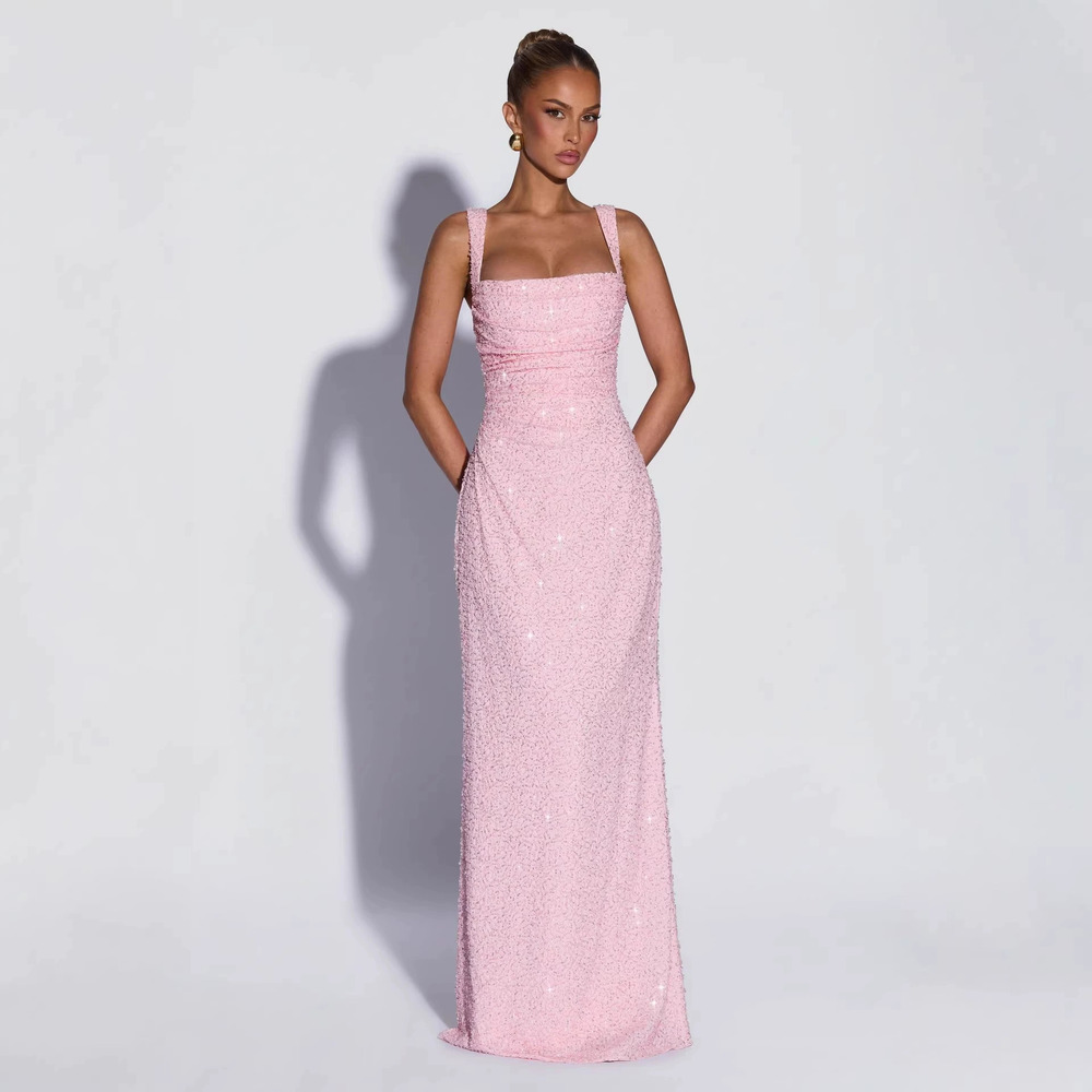 ZARA Sequin Strapless Sleeveless Slit Long Dress